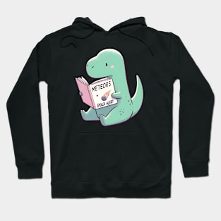 Cute Dinosaur Reading Meteor Book - Spoiler Alert Joke. Gift for dinosaur lovers. Hoodie